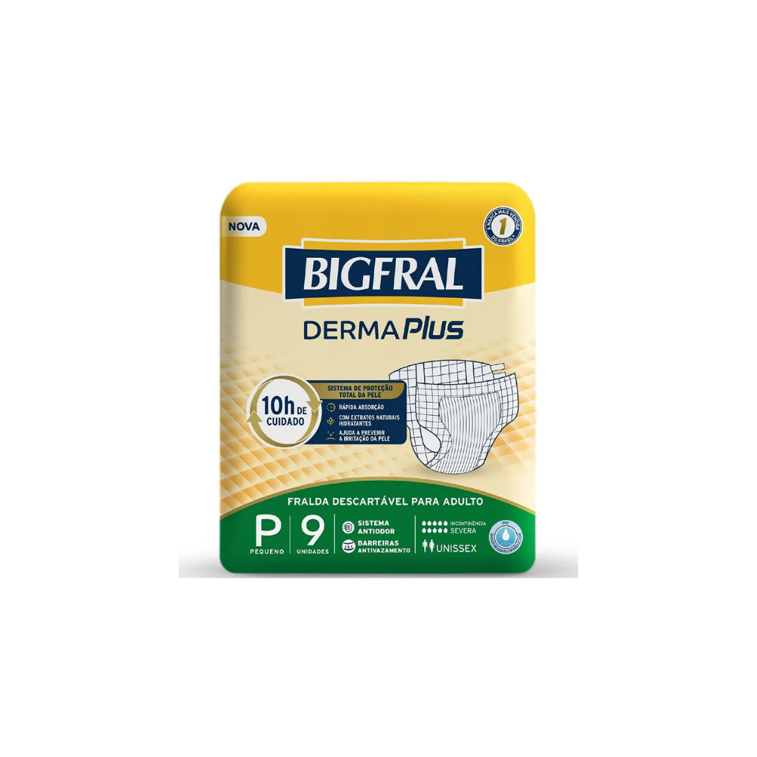 Fralda Bigfral Plus Pequena com 9 unidades