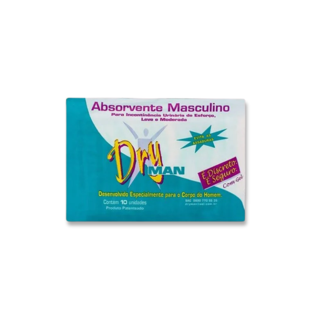 Dryman absorvente masculino com 10 unidades