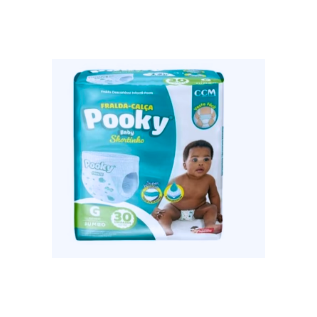 Fralda-calça Pooky Baby shortinho G com 30 unidades