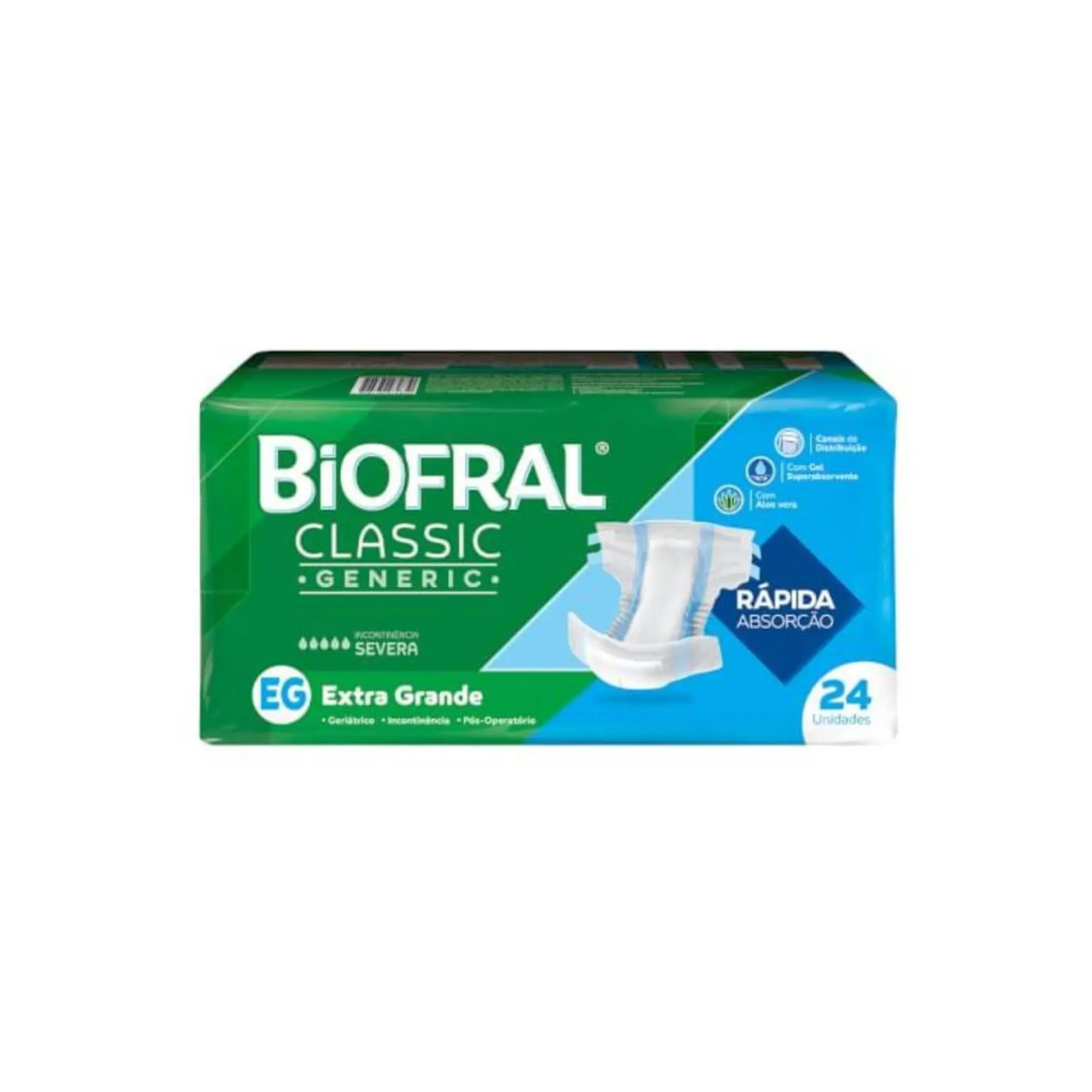 Fralda Biofral classic Generic Extra Grande com 24 unidades