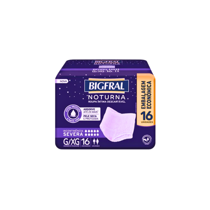 Fralda Geriátrica Bigfral Roupa Intima Descartável Adulto Tamanho G/XG