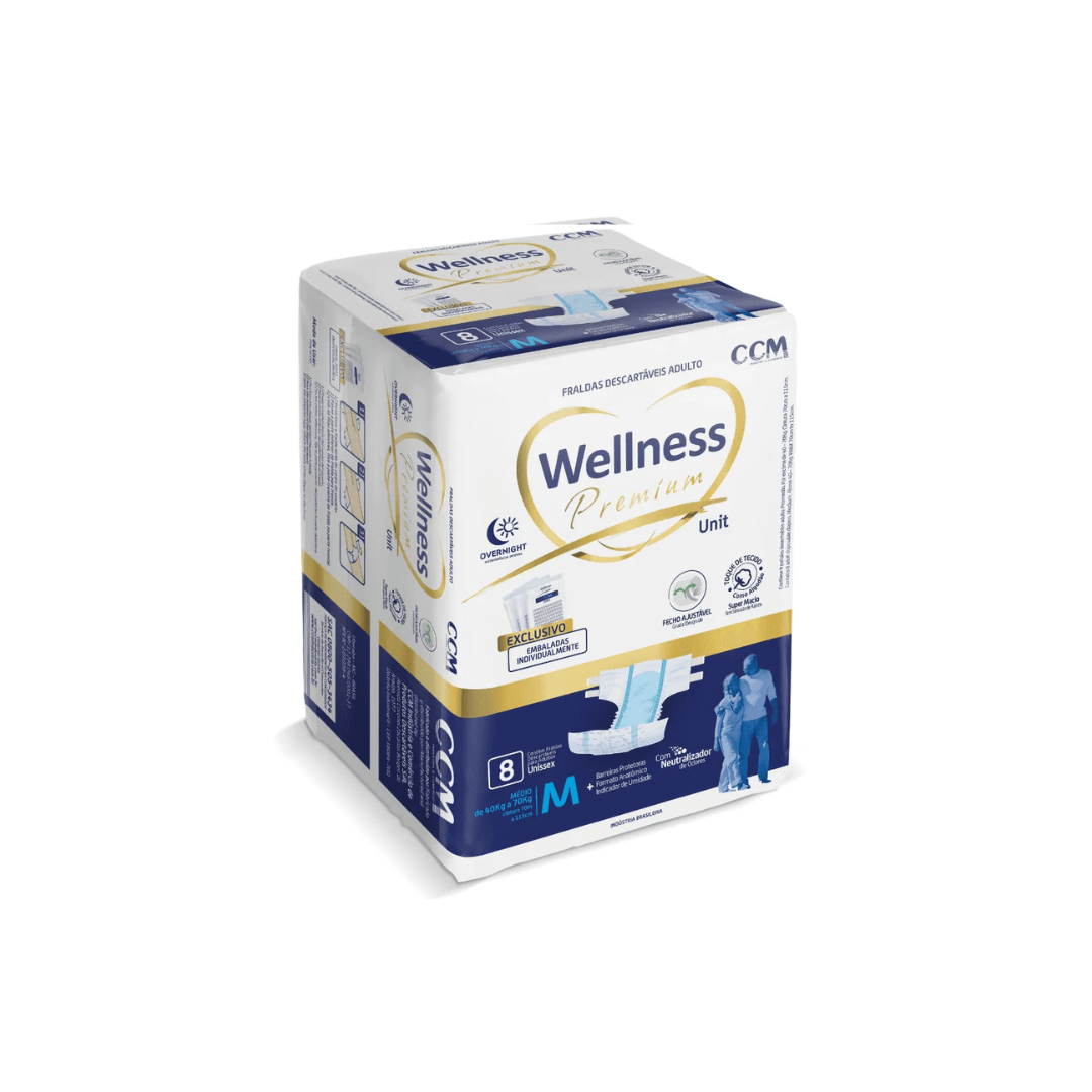Fralda Geriátrica Wellness premium tam. M com 8 unidades