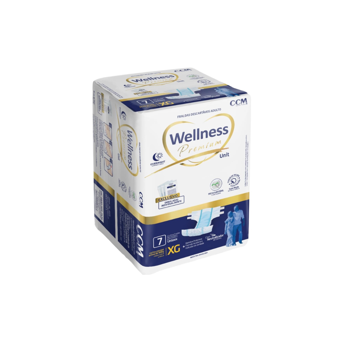 Fralda Geriátrica Wellness premium tam. XG com 7 unidades