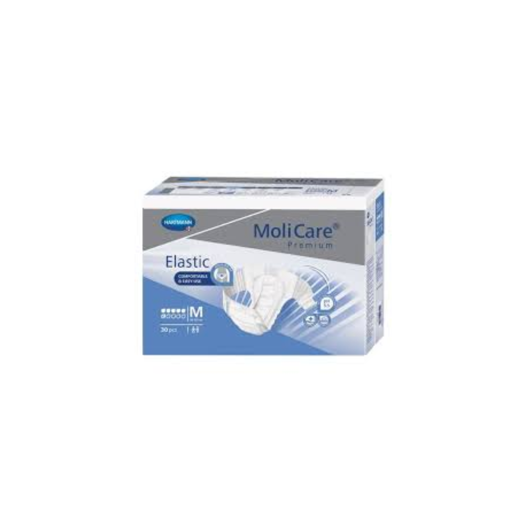 Fralda Molicare Premium Elastic 6D tam. M com 30 unidades