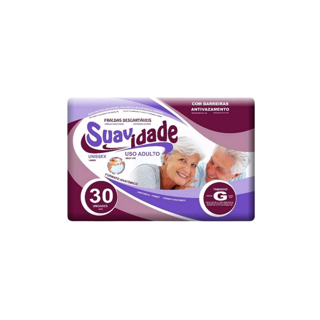 Fralda Suavidade Grande com 30 unidades