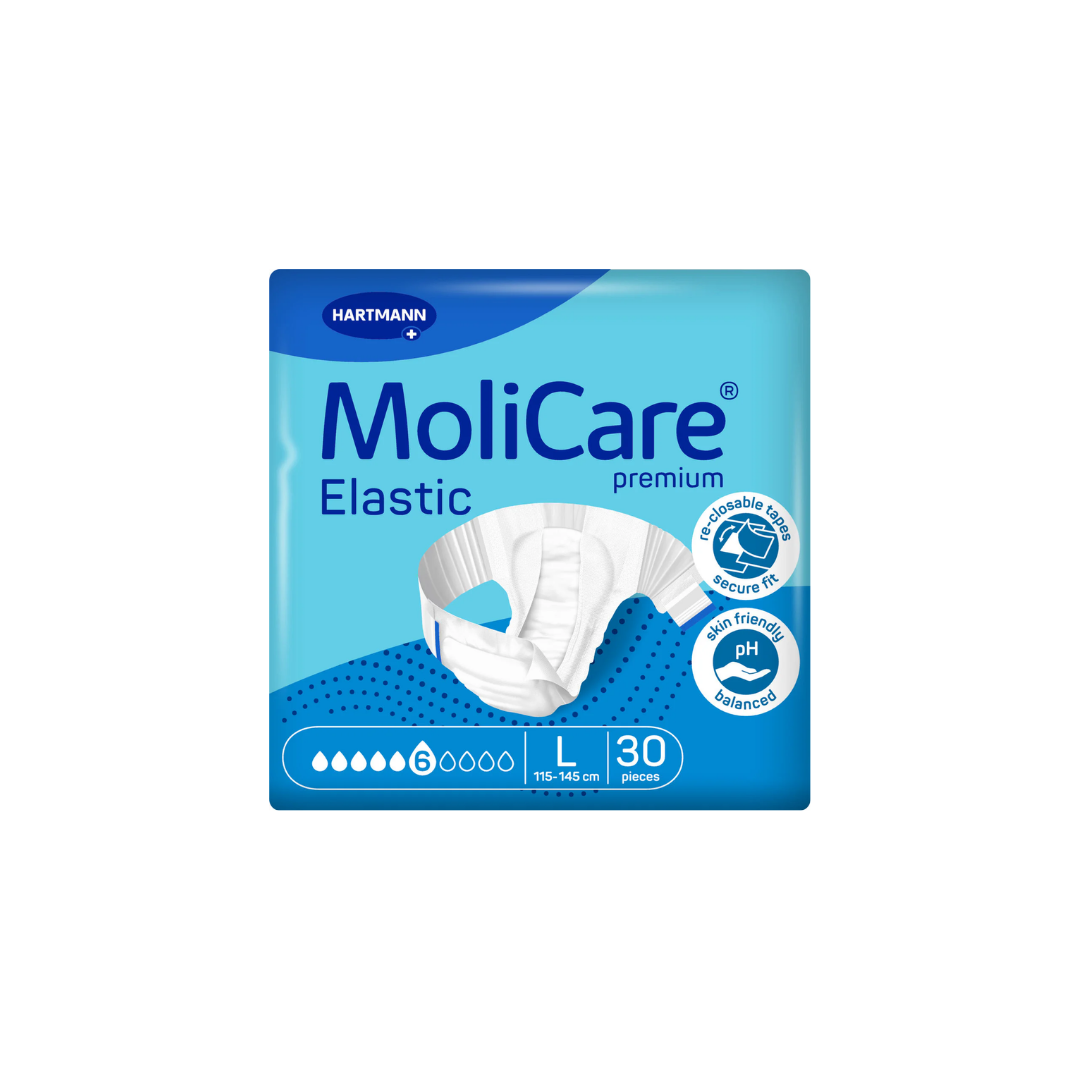 Fralda Geriátrica Molicare Elastic 6-D Grande com 30 unidades