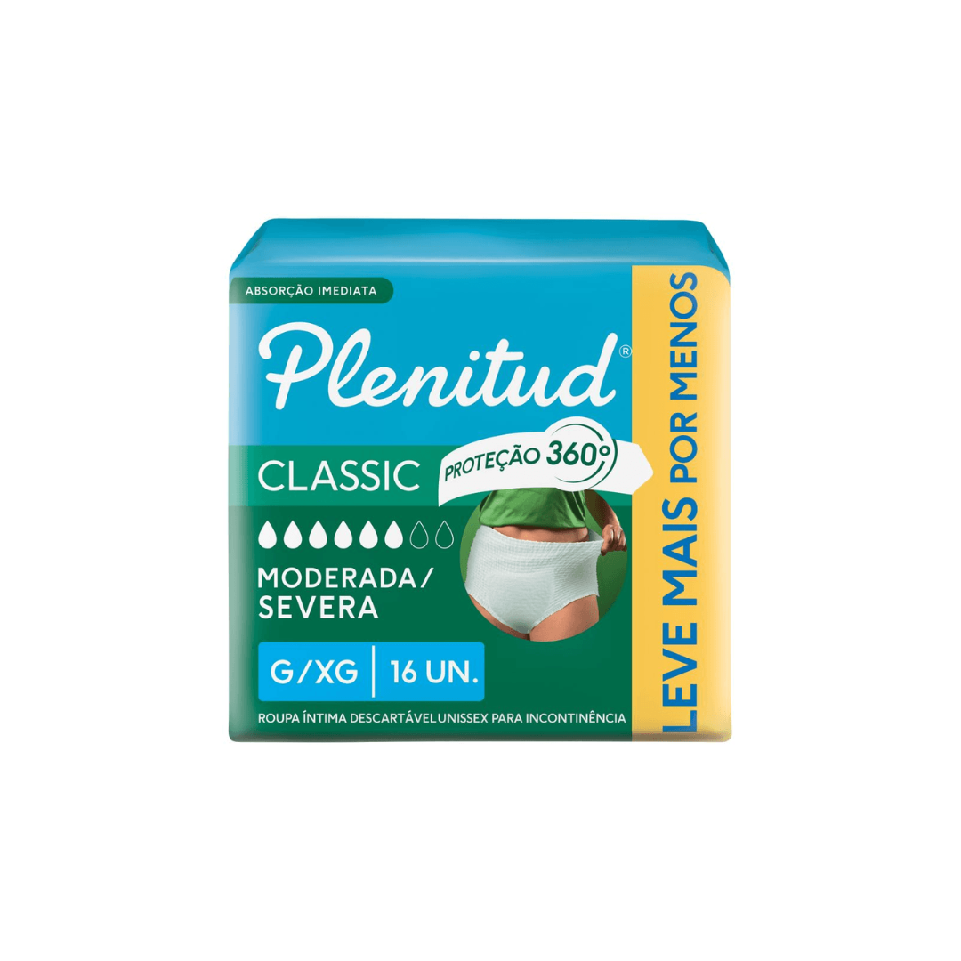 Plenitud Roupa Íntima Classic para Incontinência G/XG-16 un