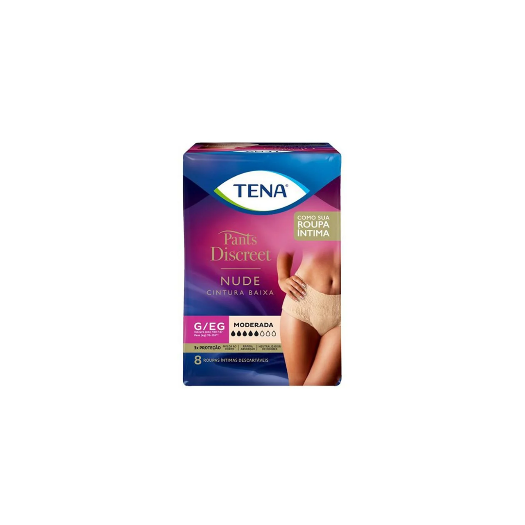 Roupa Íntima Tena Pants Discreet NUDE G/EG com 8 unidades