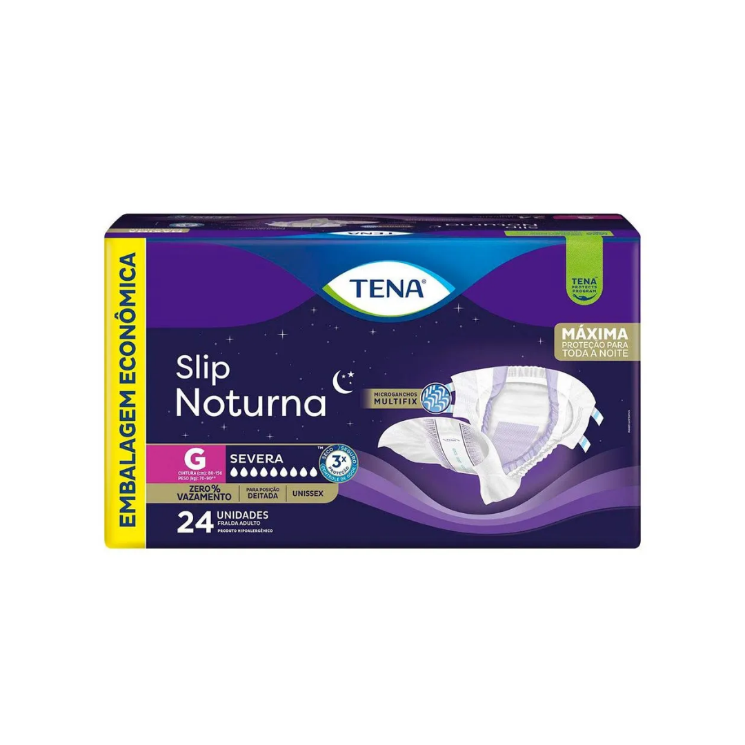 Fralda Geriátrica Tena Slip noturna Grande com 24 unidades