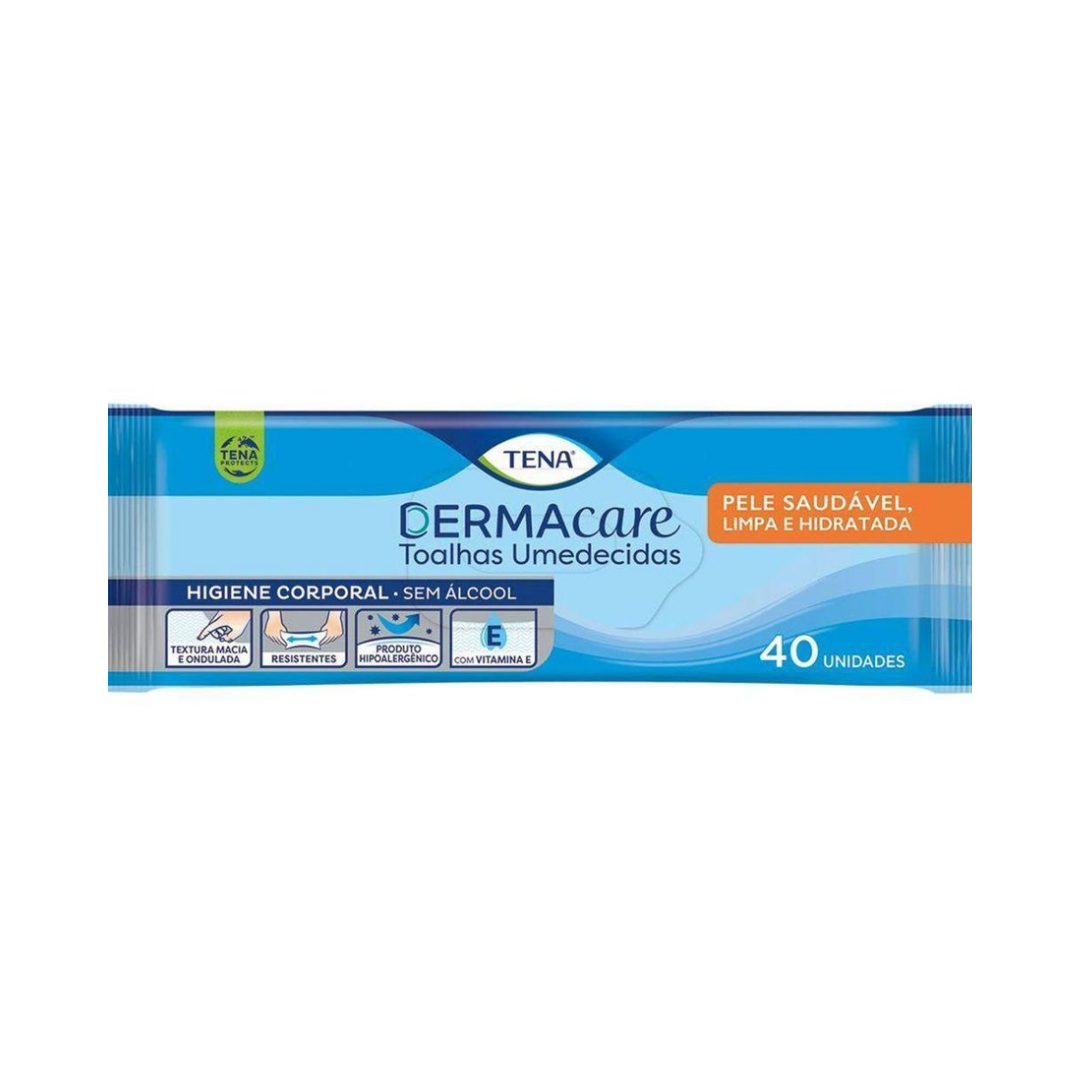 Toalha Umedecida Tena DERMA care com 40 unidades