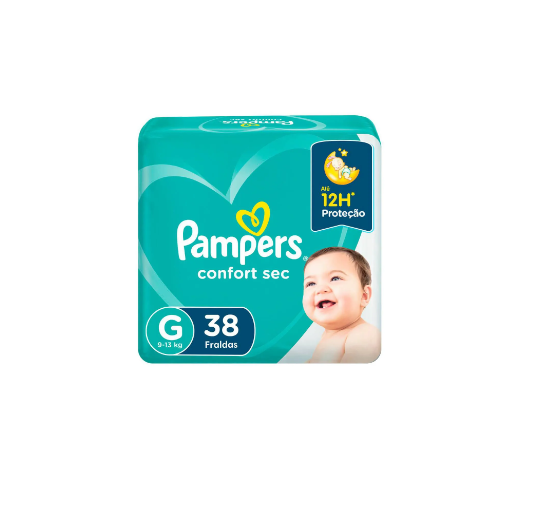 Fralda Pampers Confort Sec Grande com 38 unidades