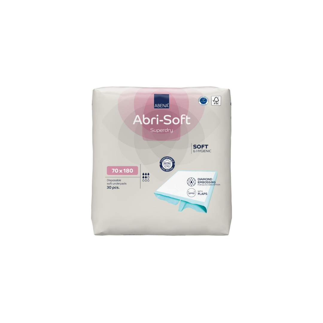 Abri Soft - Lençol descartável Abena com 30 unidades 70 x 180 cm