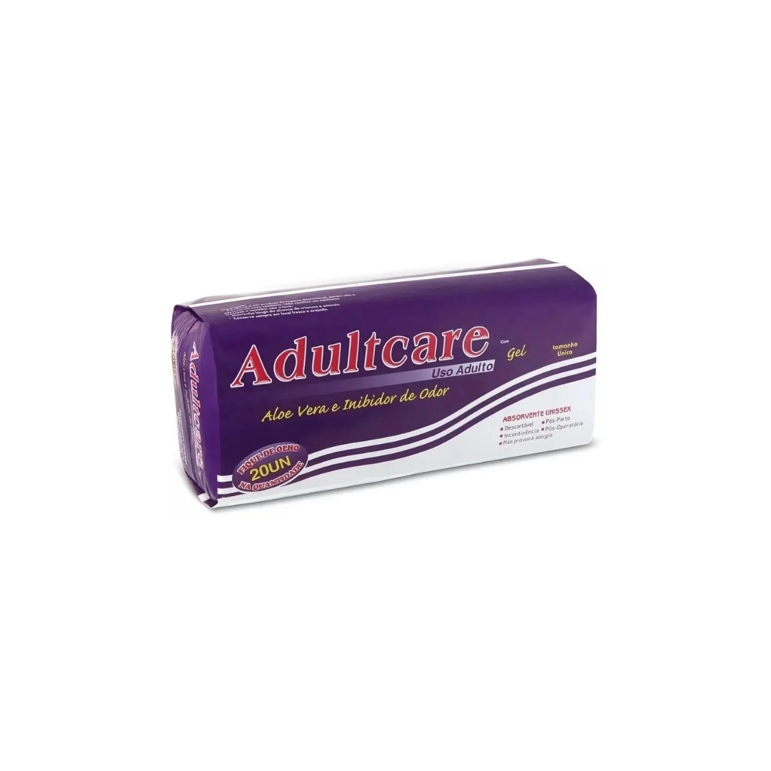 Absorvente Adultcare unissex com 20 unidades