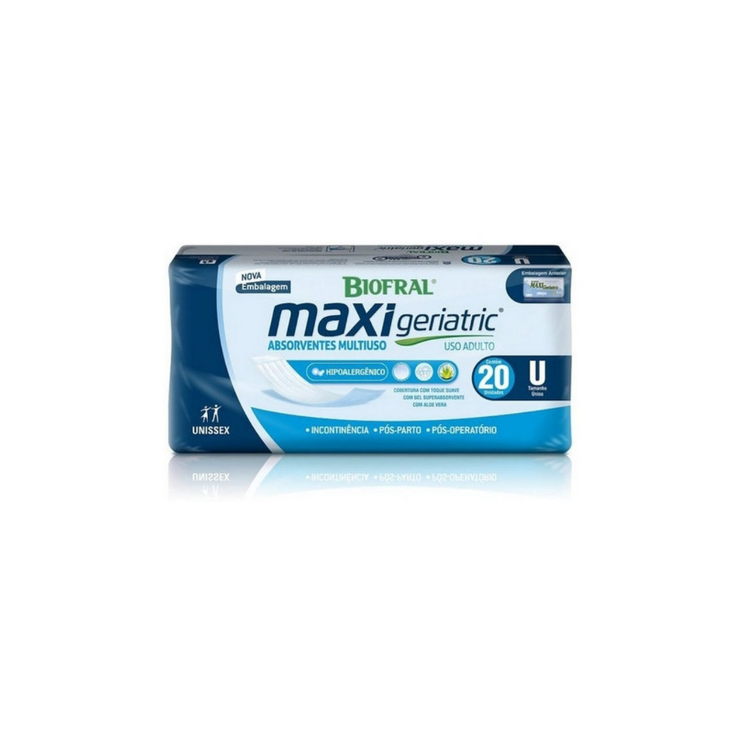 Absorvente Maxigeriatric unissex com 20 unidades