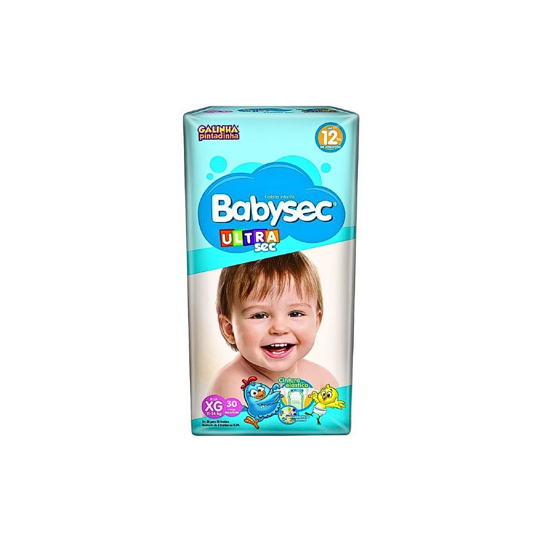 Fralda Babysec Ultrasec Galinha Pintadinha Extra-Grande com 30 unidades(nova embalagem)