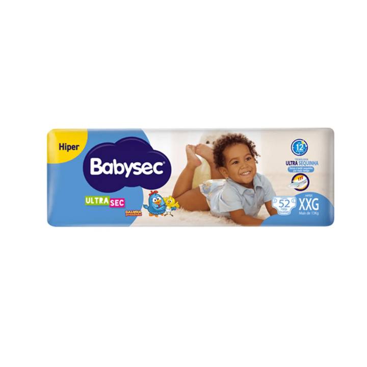 Fralda Babysec Ultrasec Galinha Pintadinha XXG com 52 unidades