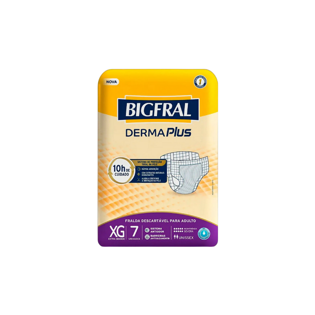 Fralda Geriátrica Bigfral Plus Extra-Grande com 7 unidades