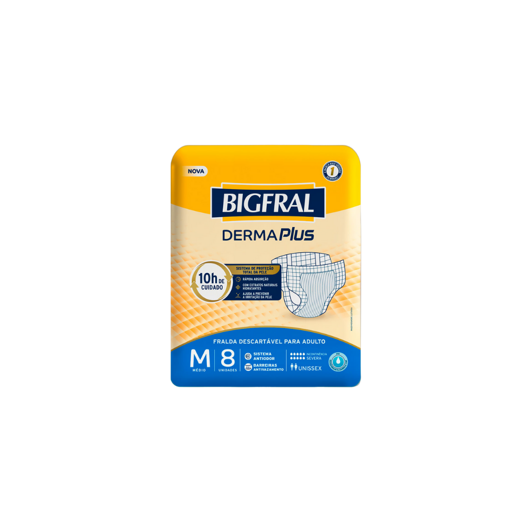 Fralda Bigfral Plus Média com 8 unidades