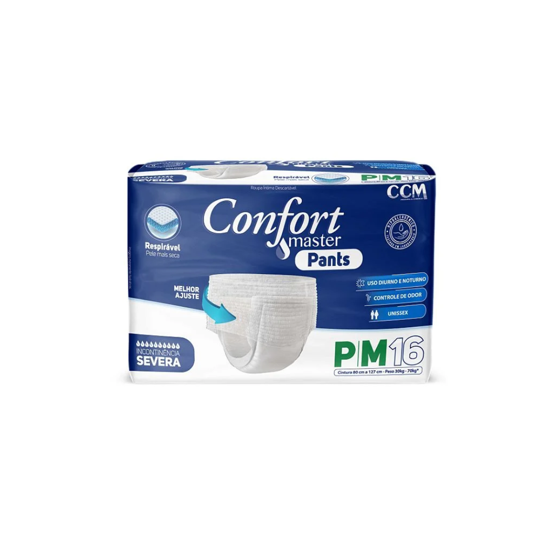Roupa Intima Confort Master Pants P/M com 16 unidades