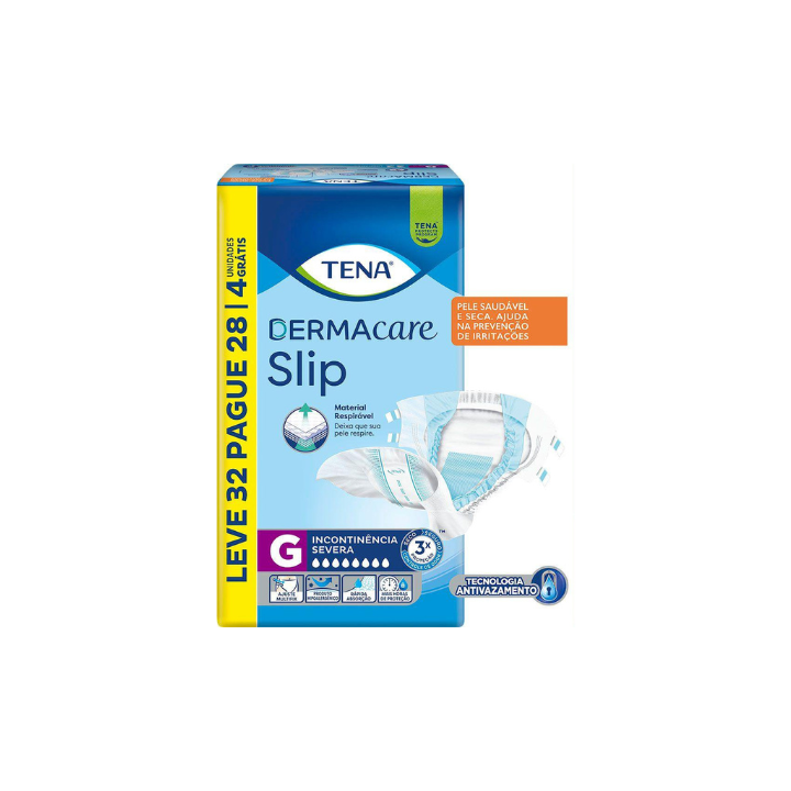 Fralda Geriátrica Tena Slip Dermacare Grande com32 unidades
