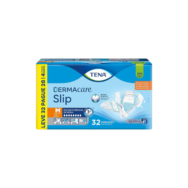 Fralda Geriátrica Tena Slip Dermacare Média com32 unidades