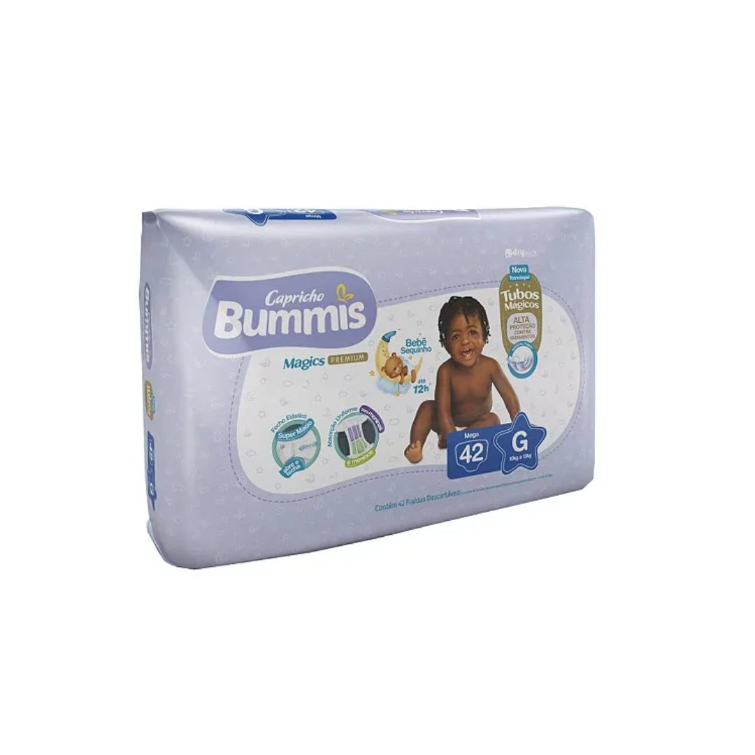 Fralda Bummis magics premium tam.G com 42 unidades