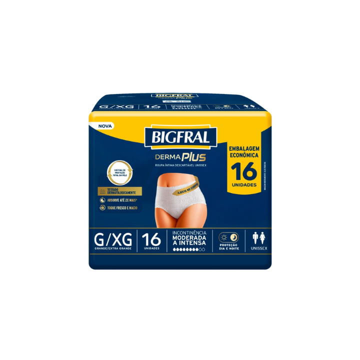Fralda Geriátrica Bigfral Roupa Intima Descartável Adulto Tamanho G/XG