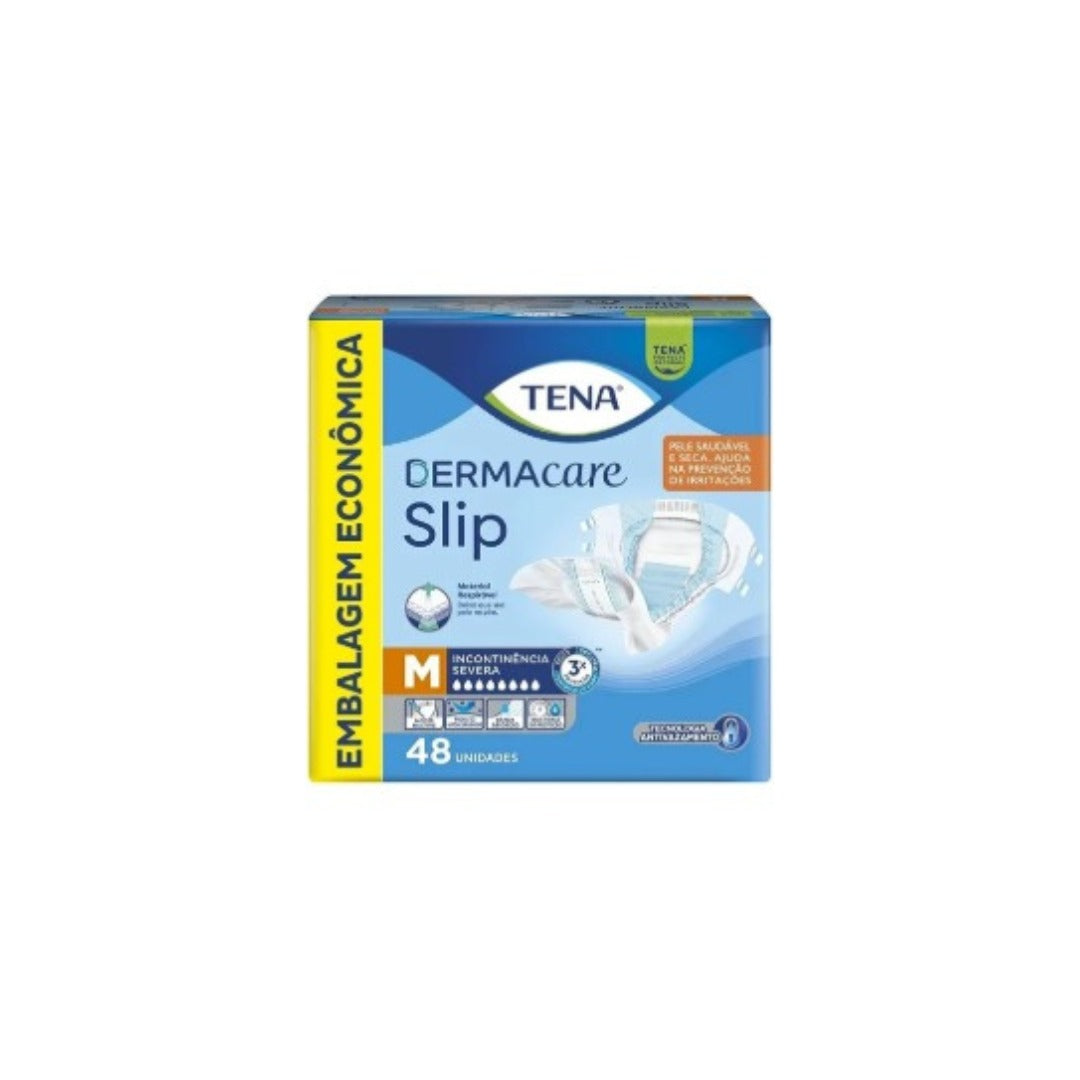 Fralda Geriátrica Tena Slip Dermacare Média com 48 unidades