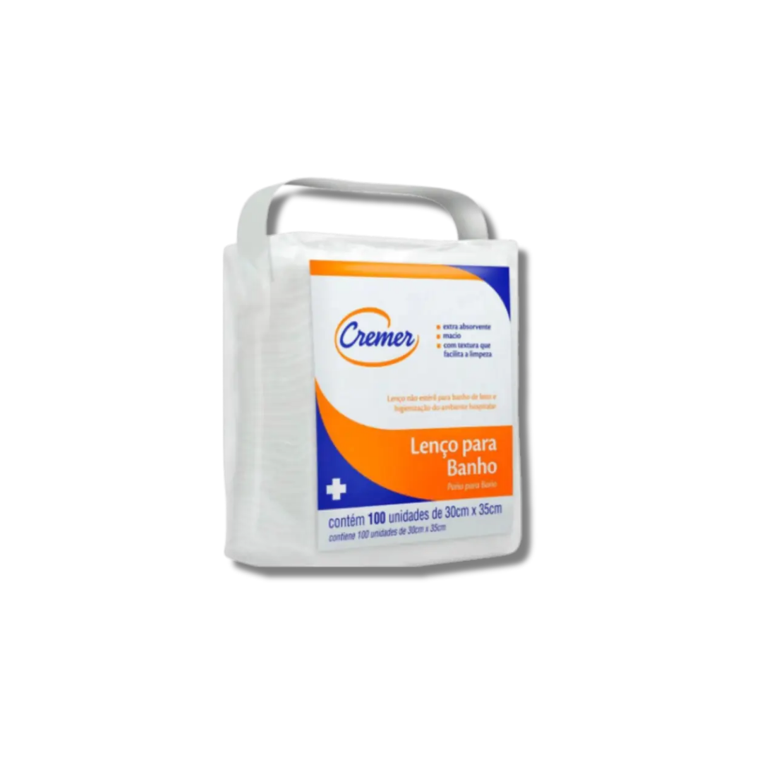 Lenço para banho CREMER 30cmX35cm com 100 unidades