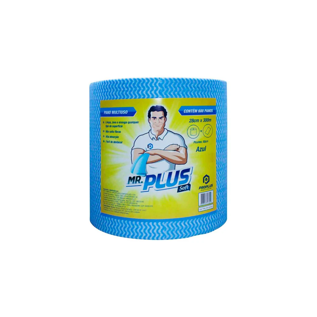 PANOS MULTIUSO MR.PLUS SOFT AZUL 28CMx300M 600 UNIDADES