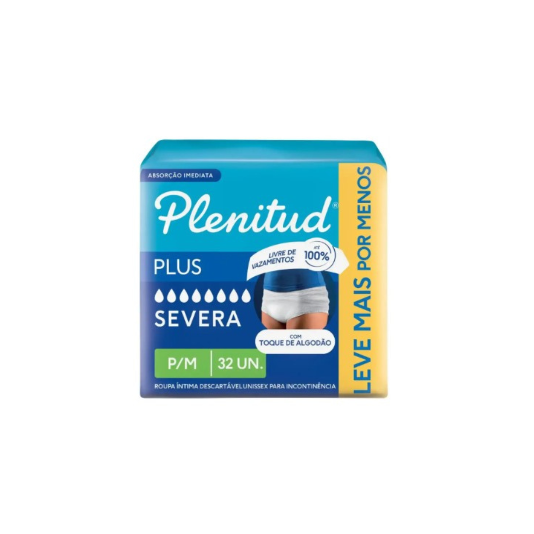 FRALDA PLENITUD PROTECT PLUS P/M COM 32 UNIDADES