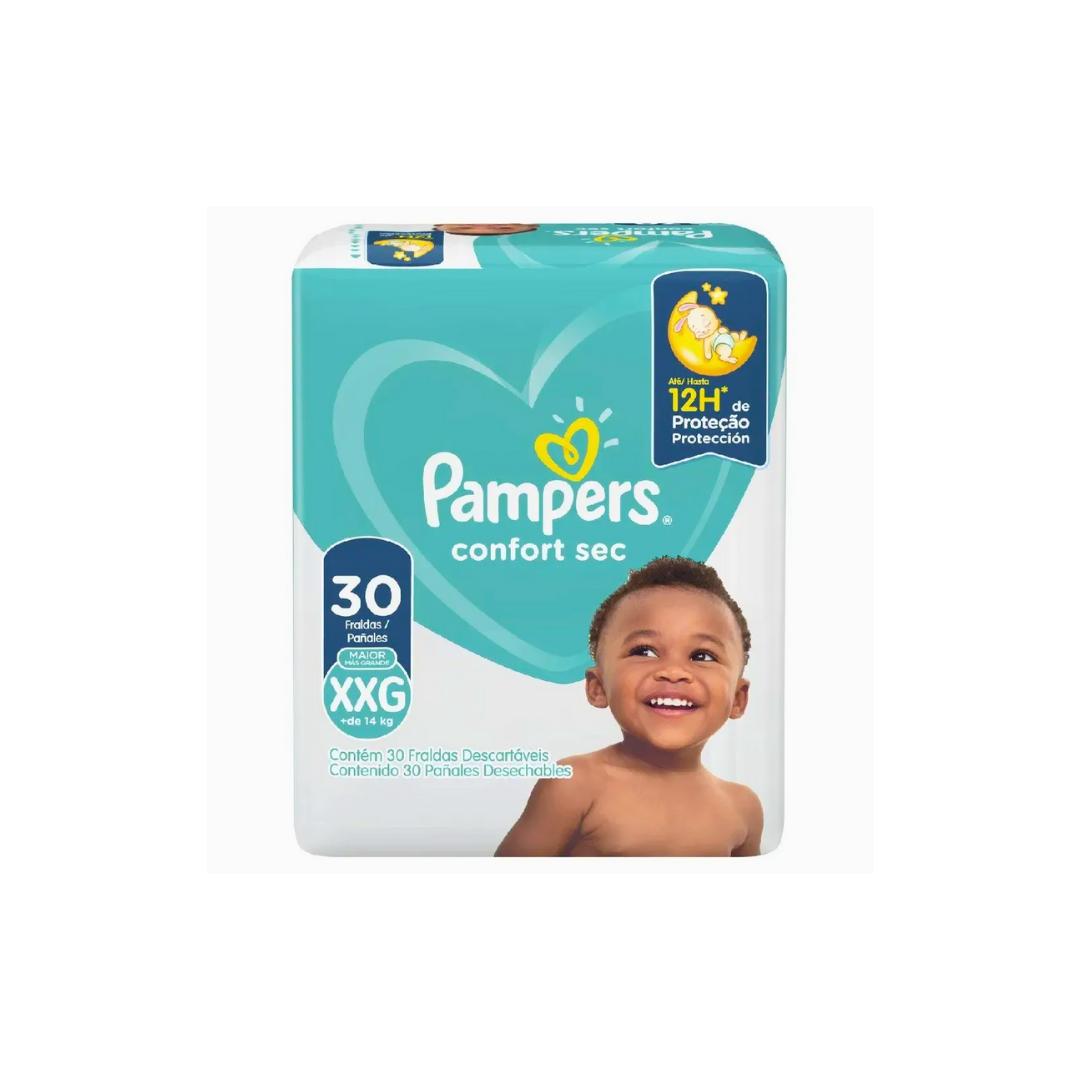 Fralda Pampers Confort Sec Super Extra-Grande com 30 unidades