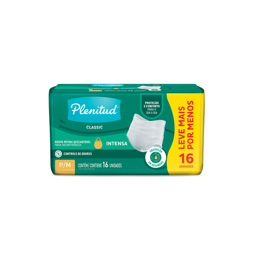 Plenitud Roupa Íntima Classic para Incontinência P/M-16 un