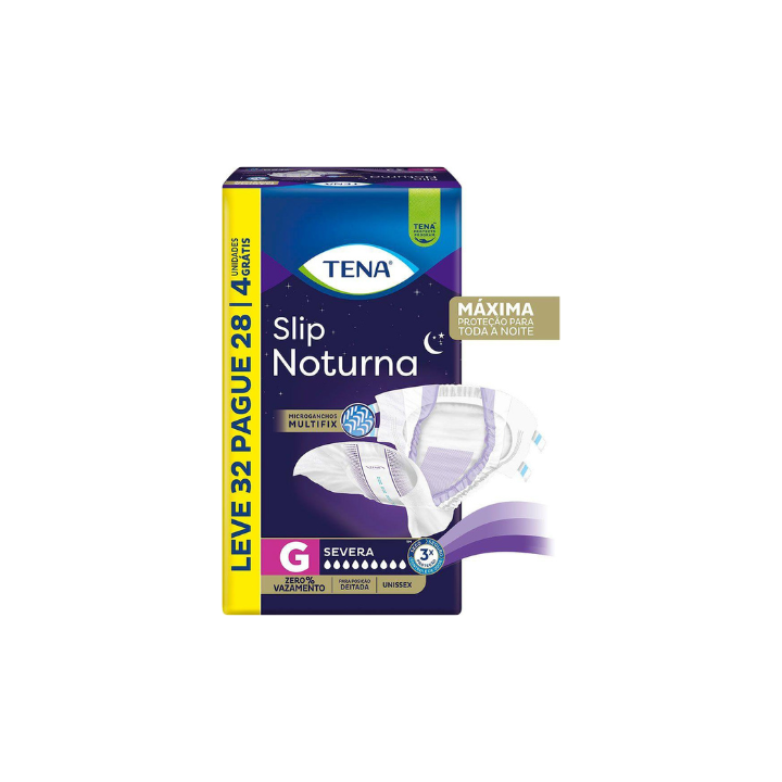 Fralda Geriátrica Tena Slip noturna Grande com 32 unidades
