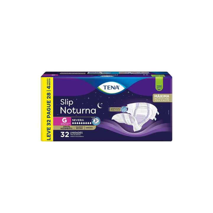 Fralda Geriátrica Tena Slip noturna Grande com 32 unidades