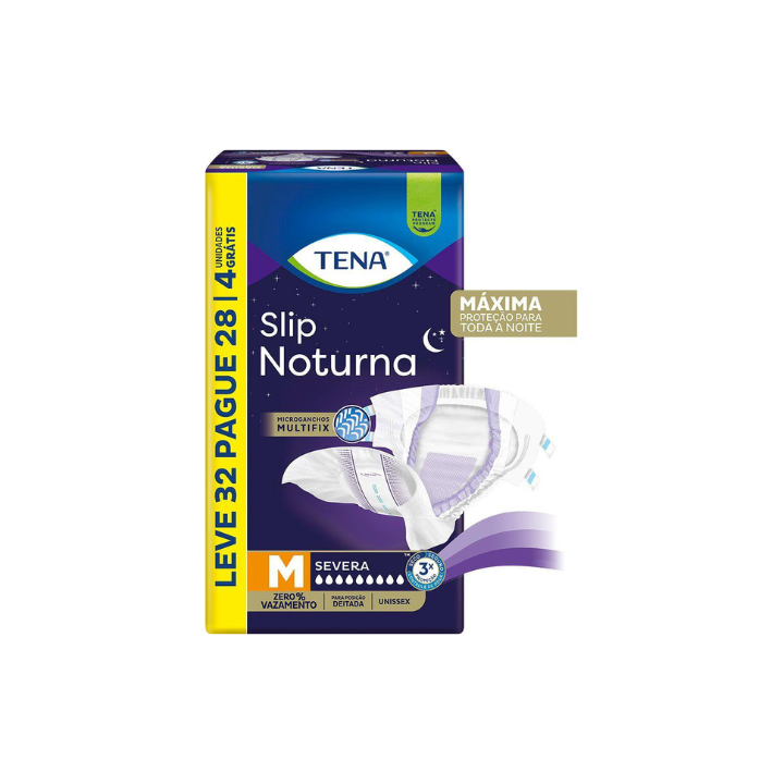 Fralda Geriátrica Tena Slip Noturna Média com 32 unidades
