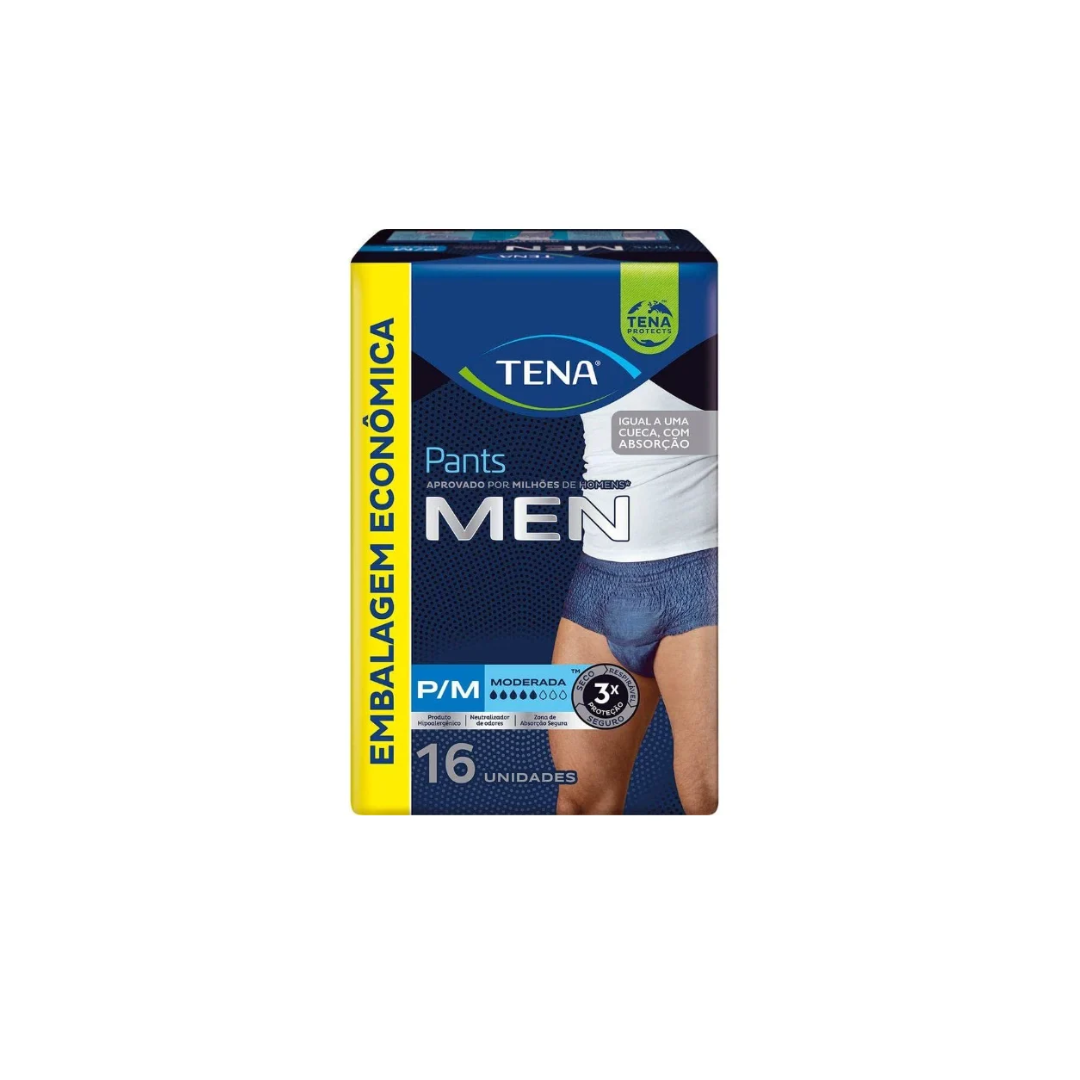 Roupa Íntima Tena Pants Men  P/M  com 16 unidades