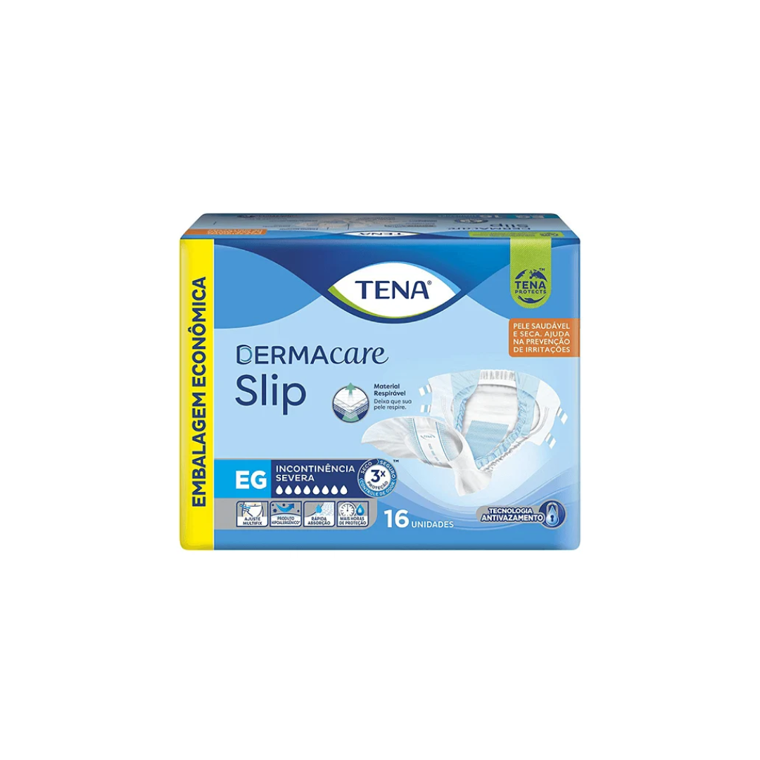 Fralda Geriátrica Tena Slip Dermacare Eg com 16 unidades