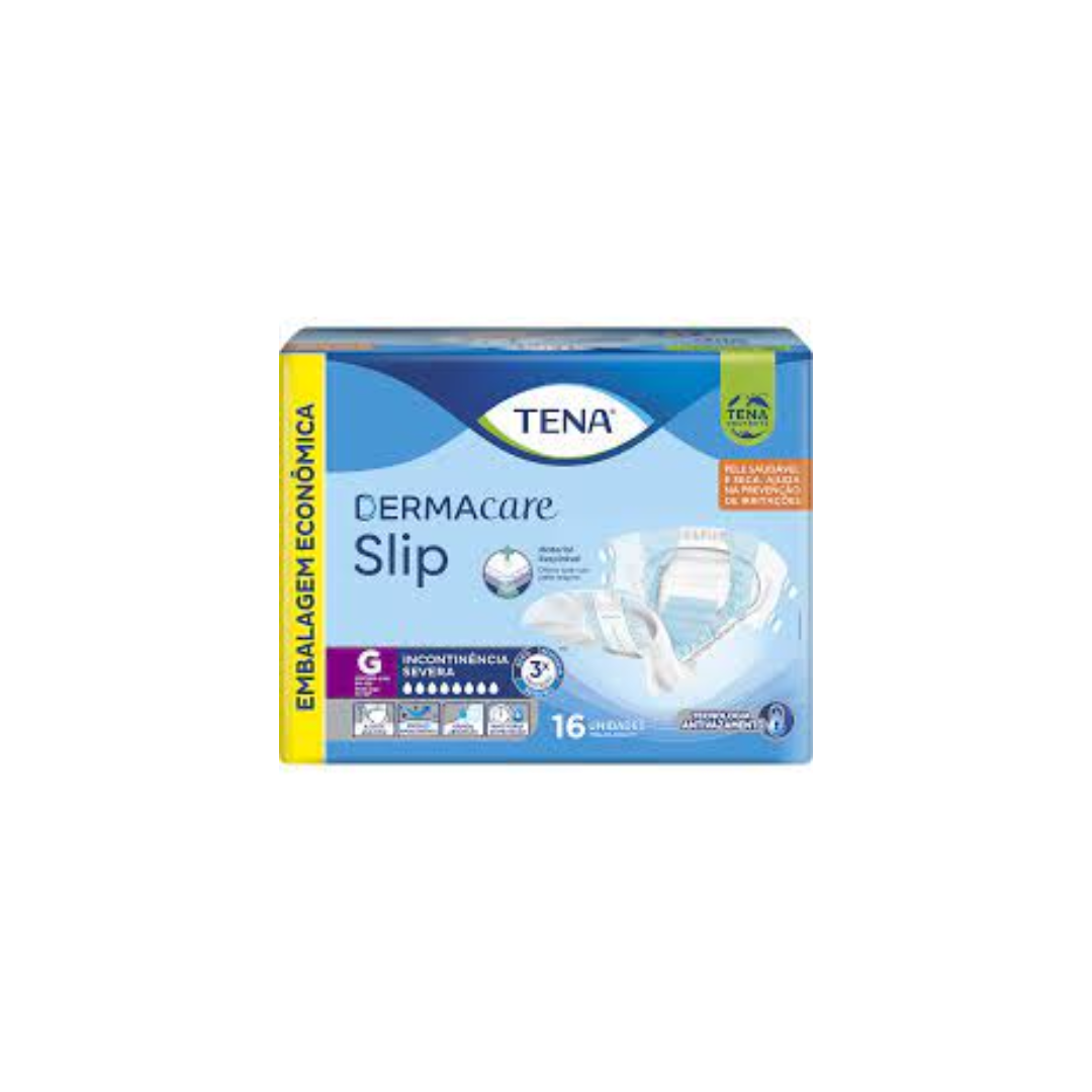 Fralda Geriátrica Tena Slip Dermacare  Tam. G com 16 unidades