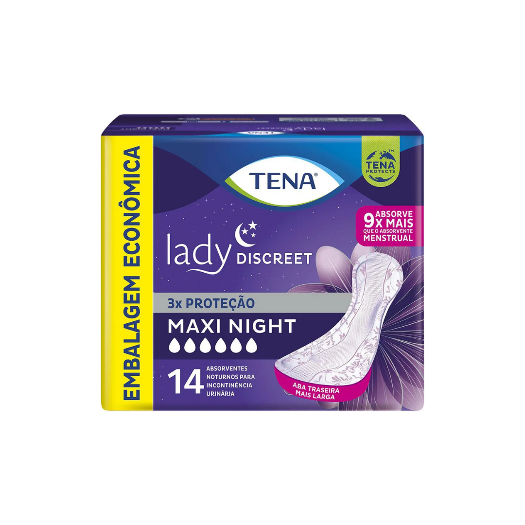 Absorvente Para Incontinencia Tena lady Discreet Maxi night com 14 unidades
