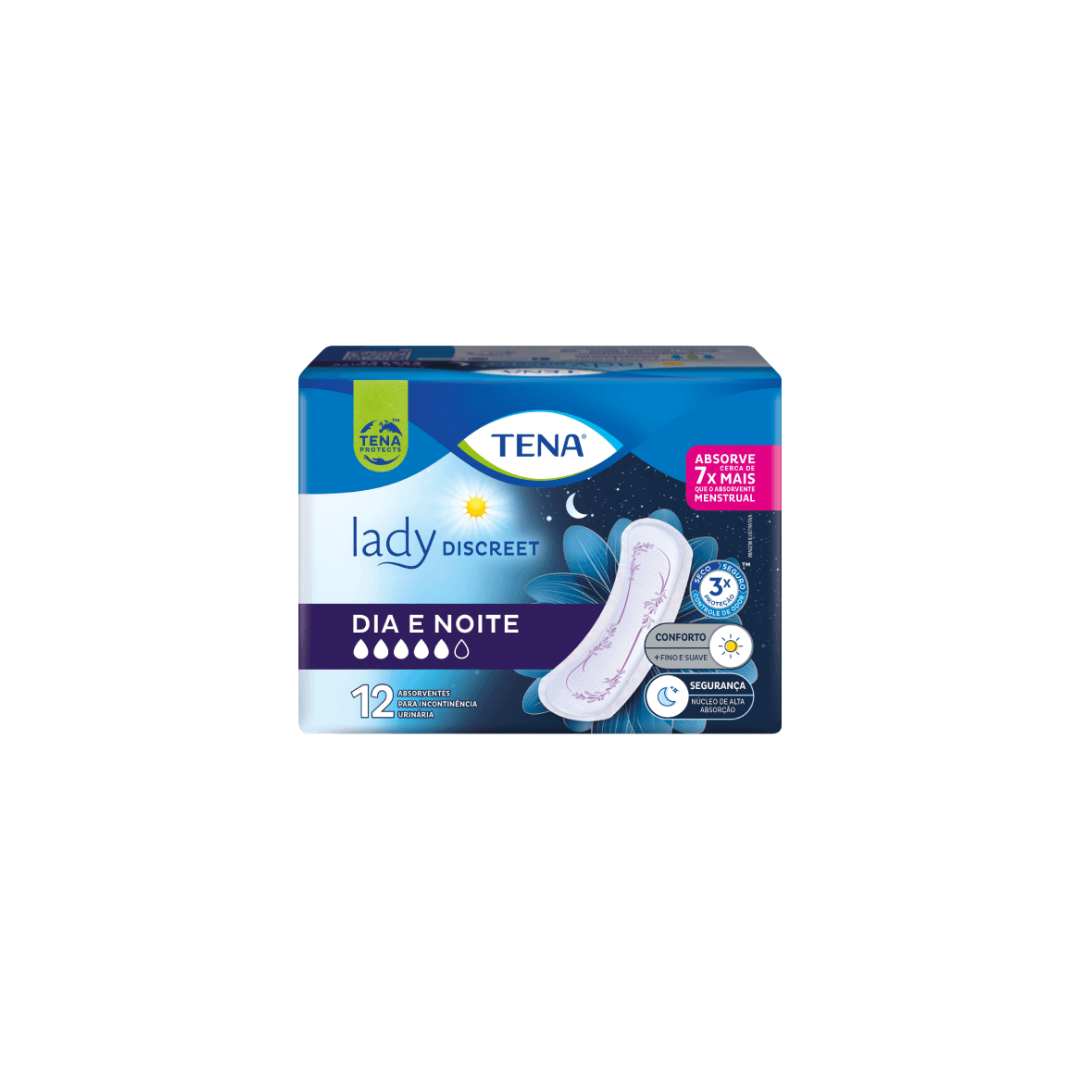 Absorvente Para Incontinencia Tena lady discreet Dia e Noite com 12 unidades