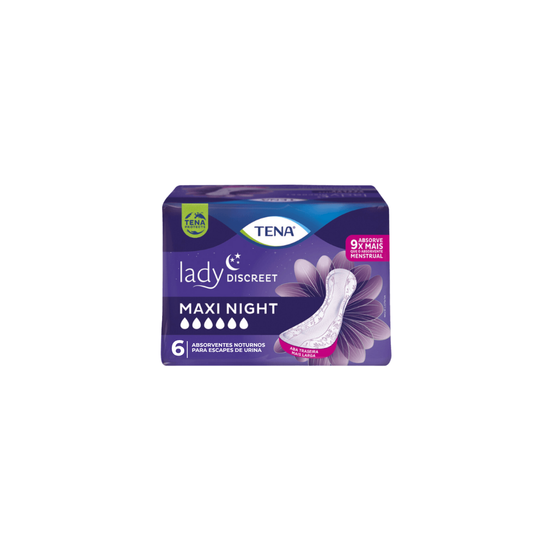 Absorvente Para Incontinencia Tena lady discreet Maxi Night com 6 unidades