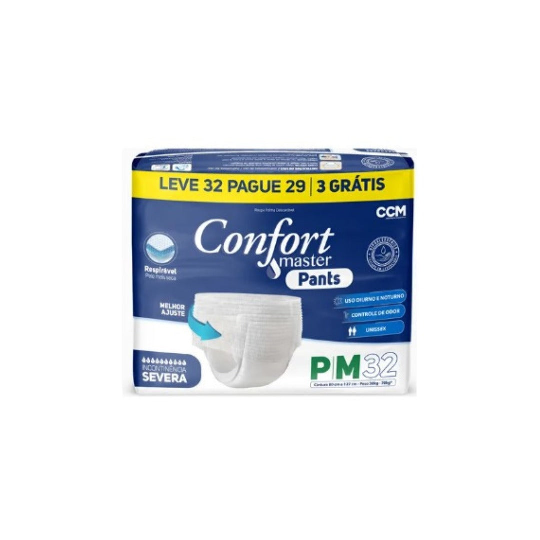 Roupa Intima Confort Master Pants P/M com 32 unidades
