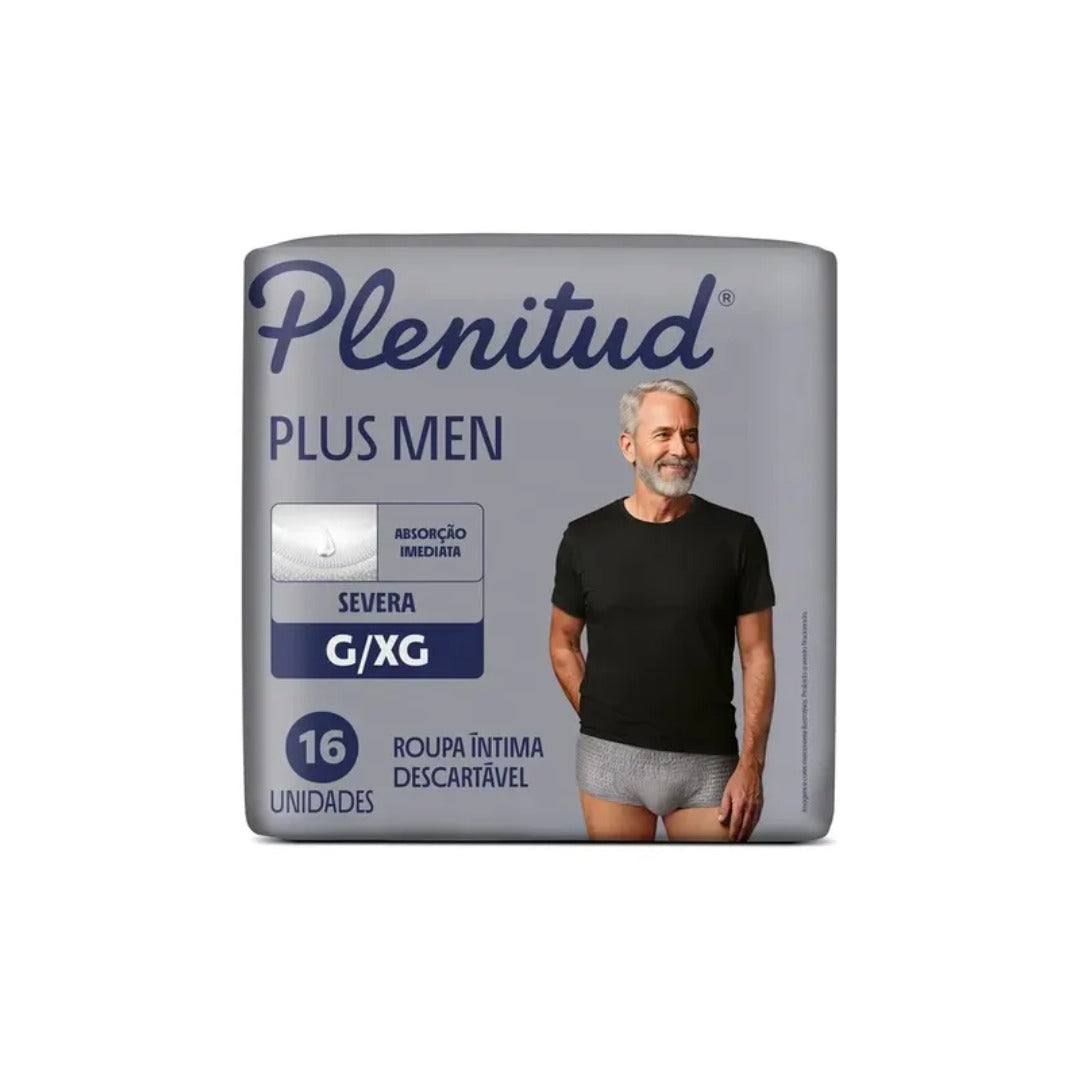 Roupa Íntima Descartável Plenitud Men G/Xg 16 Unidades