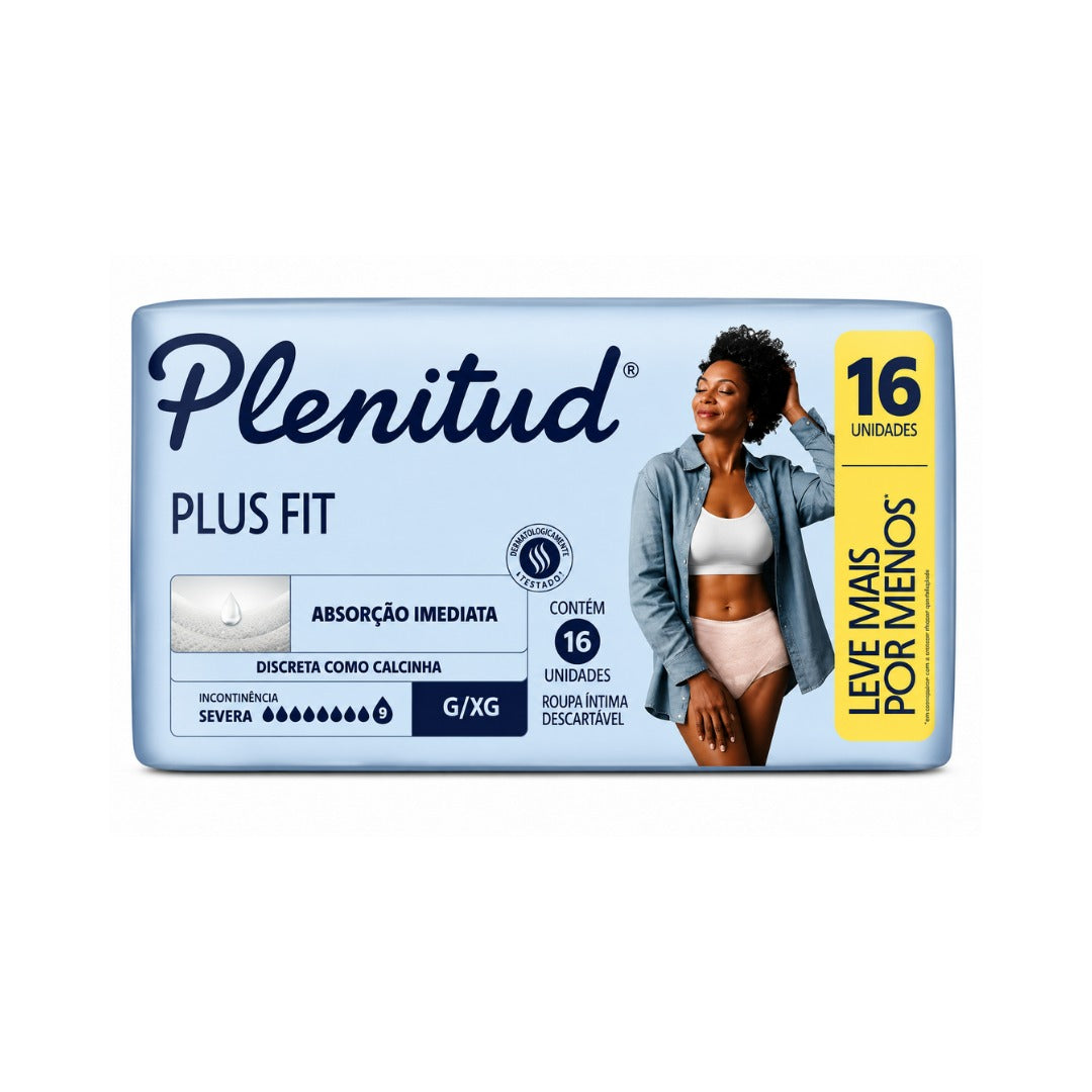 Roupa Íntima Descartável Plenitud PLUS FIT G/Xg 16 Unidades