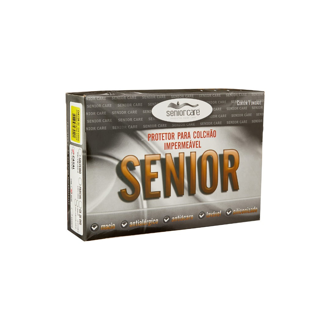 Lençol Plástico Pvc C/Elástico 1,90X0,90X 0,06 M Solteiro SENIOR CARE LUXO