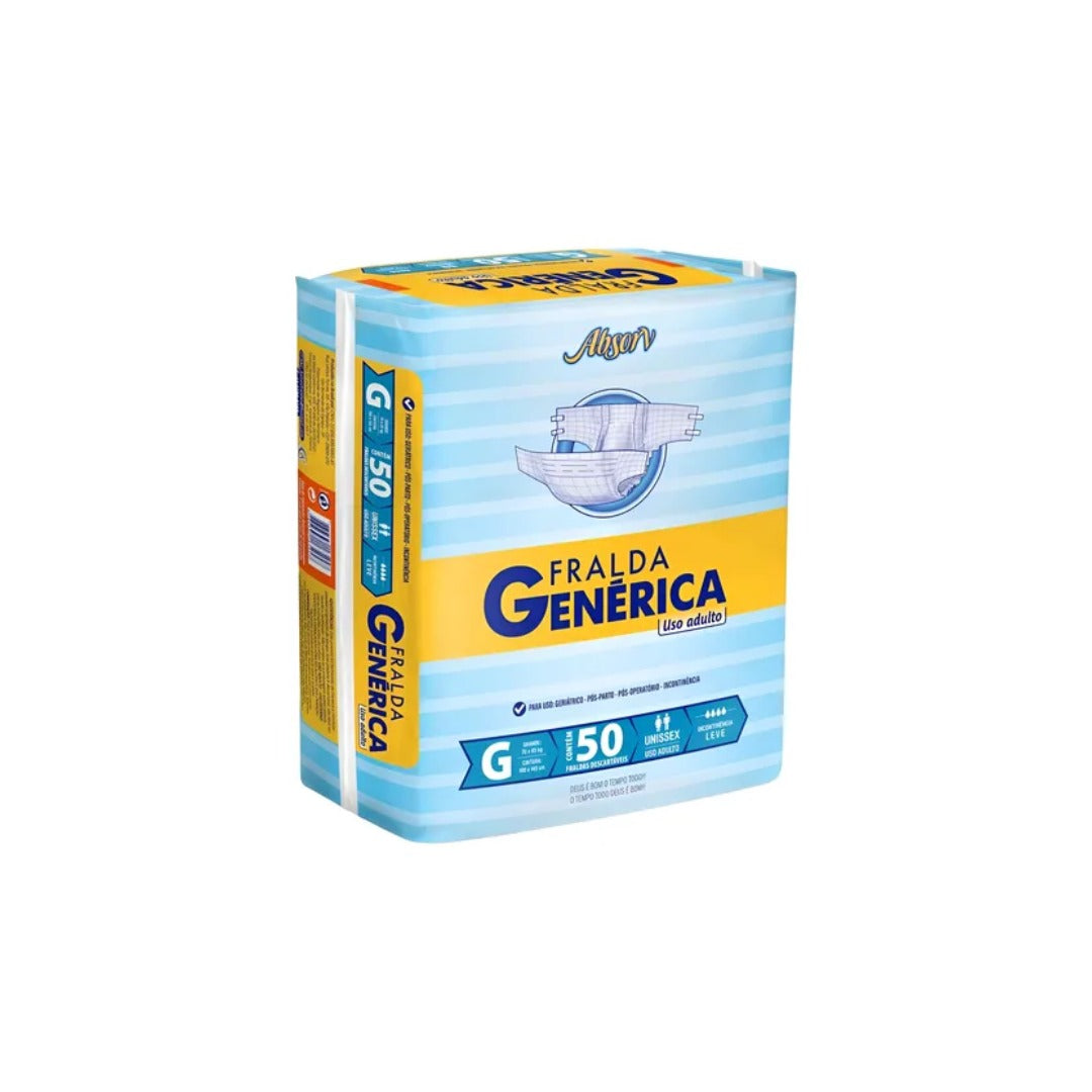 Fralda Genérica Absorv G com 50 unidades