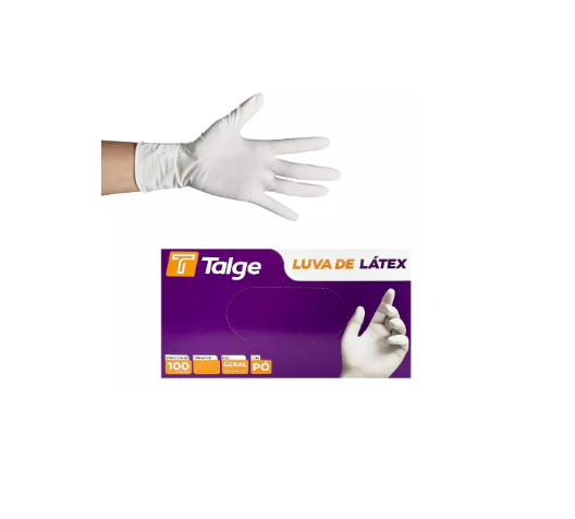 Luva de Látex descartável TALGE tamanho Grande com 100 unidades