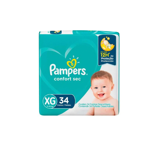 Fralda Pampers Confort Sec Extra-grande  com 34 unidades