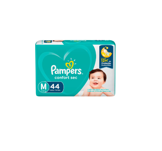 Fralda Pampers Confort Sec Médio com 44 unidades